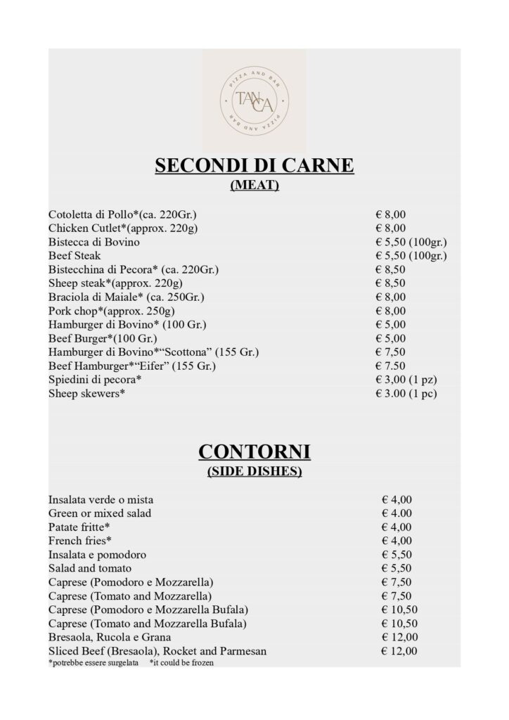 MENU TANCA CARNE FOTO